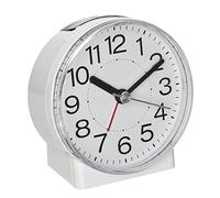 TFA Dostmann 60.1037.02 Analogue Alarm Clock with Second Hand, Backlight and Alarm White
