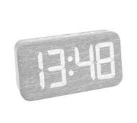 TFA Dostmann 60.2042.02 Digital Alarm Clock with 3 Brightness Levels, Fabric Cover, Snooze Function, Includes Date, 3 Alarm Functions (Mon-Fri, Mo-Sat, Mo-Sa, Mo-Sun), Dimmable, Quartz Clock, with USB