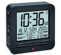 TFA Dostmann 60.2536 Digital Radio Controlled Alarm Clock with 4 Alarm Times (black)