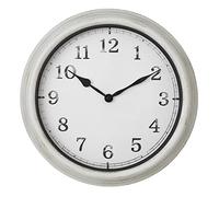 TFA Dostmann 60.3067.02 XL Analogue Wall Clock Outdoor Large Retro Design Splash Proof Metal with Glass Cover for Patio/Balcony, White, (L) 380 x (B) 63 x (H) 380 mm