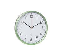 TFA Dostmann 60.3517 Analogue Radio-Controlled Wall Clock with Aluminium Frame, Low Noise, Easy to Read Ideal Office Clock, L 305 x W 45 x H 305 mm, Mint Green