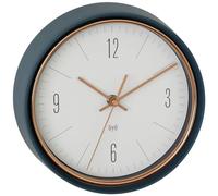 TFA Dostmann 60.3547.20 Radio-Controlled Wall Clock Metal Frame with Copper-Coloured Hands Design, Petrol Green, 223 x 70 x 223 mm