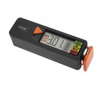 TFA Dostmann BatteryCheck 98.1126.01 Battery Tester for Batteries (AAA, AA, C, D), Button Cell, Block Battery, Display of Charging Status/Volt, Easy and Fast, Black