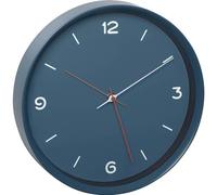 TFA Dostmann Analog Wall Clock 60.3056.06 Silent Sweep Movement Quartz Clock Glass Cover Petrol Blue L315 x W50 x H340 mm