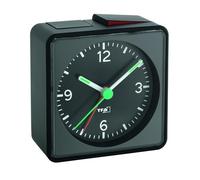 TFA Dostmann Analogue alarm clock, 60.1013.01, silent sweep movement, crescendo alarm, black