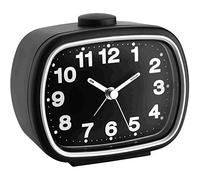 TFA Dostmann Analogue alarm clock, 60.1017.01, retro design, backlight, black