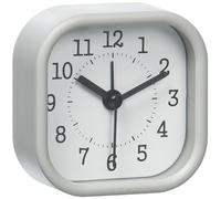 TFA Dostmann Analogue Alarm Clock, 60.1035.10, Ideal Rice Alarm Clock, 5 x 5 cm, Small and Compact, Pastel Grey, (L) 52 x (W) 23 x (H) 52 mm