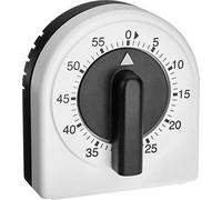 TFA Dostmann Analogue Kitchen Timer, 38.1041, Egg Clock, adjustable up to 60 min, mechanical, without Batteries, Black-White