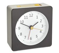 TFA Dostmann Analogue Loom Alarm Clock 60.1031.10, Automatic Lighting, with Alarm Alarm, Grey/Yellow, L85 x W50 x H125 mm
