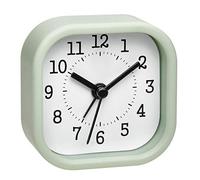 TFA Dostmann Analogue mini alarm clock, 60.1035.04, ideal as a travel alarm clock, with alarm alarm, small and handy, pastel green, (L) 52 x (W) 23 x (H) 52 mm