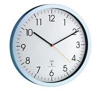 TFA Dostmann Analogue Radio-Controlled Wall Clock, 60.3517.55, with Aluminium Frame, Low Noise, Easy to Read, Ideal Office Clock, Light Blue, L 305 x W 45 x H 305 mm