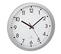 TFA Dostmann Analogue Radio-Controlled Wall Clock, 60.3522.02, with Second Hand, Glass Cover, Large Dial, 30 cm Diameter, White, L 300 x W 43 x H 300 mm