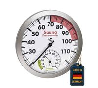 TFA Dostmann Analogue Sauna Thermo-Hygrometer, L 120 x B 37 x H 120 mm, White