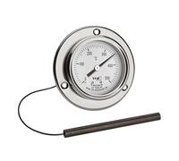 TFA Dostmann Analogue Stainless Steel Pizza Thermometer 14.1036 for Pizza Oven, Stone Oven, Wood Oven or Grill/Smoker, up to 500 °C, with Cable Sensor, Replacement Part or Accessories, Silver