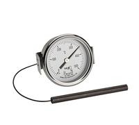 TFA Dostmann Analogue Stainless Steel Thermometer up to 500 °C, 14.1037, Suitable for Pizza Oven, Stone Oven, Wood Oven or Grill/Smoker, with Cable Sensor, Replacement Part or Accessories, Silver