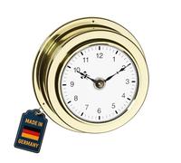TFA Dostmann Analogue Wall Clock Made of Brass MARITIM, 98.1021, made in Germany, quartz clock, brass