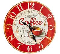 TFA Dostmann Analogue wall clock Vintage, 60.3045.12, nostalgic retro motifs, easy to read, wooden look