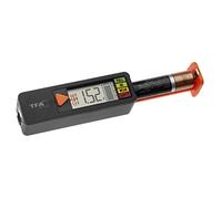 TFA Dostmann BatteryCheck 98.1126.01 Battery Tester for Batteries (AAA, AA, C, D), Button Cell, Block Battery, Display of Charging Status/Volt, Easy and Fast, Black