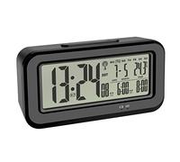 TFA Dostmann Digital Wireless Alarm Clock BOXX, with Indoor Temperature, Rechargeable via USB, Black, L 142 x B 45 x H 73 mm
