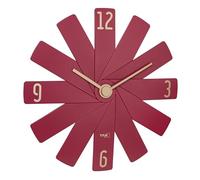 TFA Dostmann Designer Wall Box 60.3020.05 Silent Sweep Movement Quartz Consists of 12 Pieces Living Room Kitchen Bedroom Clock Decoration Red, 40 cm