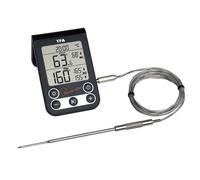 TFA Dostmann Digital BBQ Smoker oven KÜCHEN-CHEF, 14.1512.01, kitchen probe thermometer for different meats, slow cooking, deep frying, black, (L) 64