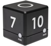 TFA Dostmann Digital Cube Timer & Time Cube, 38.2040 | 3-5-7-10 minutes, time management for sports or short tasks, L 60 x W 60 x H 60 mm, black