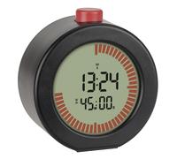 TFA Dostmann Digital Radio Alarm Clock with Stopwatch and Timer, 60.2569 with Time Zone Setting, Alarm with Snooze, Radio-Controlled Clock, Ideal for Office or Classroom, Visual Display, Black