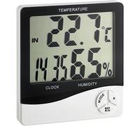 TFA Dostmann Digital Thermometer and Hygrometer with Digital Clock