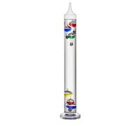 TFA Dostmann Galileo Galilei 18.1019 Analogue Glass Thermometer, Liquid Thermometer, 44 cm, Measure Indoor Temperature, Easy Reading, Silver Temperature Marks, Decorative Object, 18 to 28 °C,