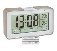 TFA Dostmann Melody 60.2540 Radio-Controlled Alarm Clock with Various Alarm Tones (Champagne with Batteries)
