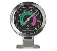 TFA Dostmann Refrigerator Thermometer Analogue 14.4011.60 Stainless Steel Also Suitable for Freezers Cold Stores up to -40 °C Silver, Single Pack