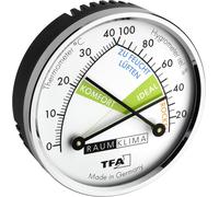 TFA Dostmann Thermo Analogue Thermometer Hygrometer with Metal Ring, Humidity M
