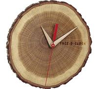 TFA Dostmann Tree-O-Clock 60.3046.08 Oak Wall Clock Movement Handmade in the EU, Unique Oiled, Oak, Brown, L242 x W42 x H234 mm