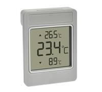 TFA Dostmann WINDOO 30.1067.15 Digital Window Thermometer, Measure Outdoor Temperature, Easy Assembly, Weatherproof, Highest and Lowest Values, with Self-Adhesive Film, No Drilling, Grey/White