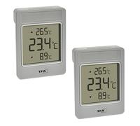 TFA Dostmann WINDOO 30.1067.15 Window Thermometers, Digital Measurement Outdoor Temperature, Easy Assembly, Weatherproof, Highest and Lowest Values, with Self-Adhesive Film, No Drilling, Grey/White