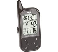 TFA Dostmann Wireless BBQ Meat Thermometer Küchen-Chef, 14.1511.01, incl Twin Probe, pre-Programmed Meat Types, Food Thermometer, Black