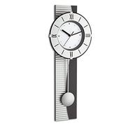 TFA Analogue Pendulum Clock, Silver, 6.9 cm l x 23.3 cm w x 58.2 cm h