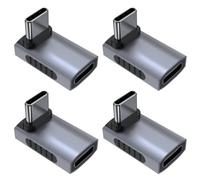 TFAK Right Angle USB C Adapter 4-Pack Aluminum Male to Female Converter | Side Anti-Slip Texture,90° USB C Angle Adapter,240W PD3.1,40Gbps USB4 TB4,8K@60Hz Video,for Steam Deck,ROG Ally,MacBook