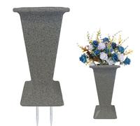 TFANUO Cemetery Vase for Grave Headstones with Metal Spike Flowers Fake Floral Holder for Atificial Outdoor Tombstone Decorations Markers memorials Sympathy