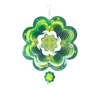 TFANUO Four-Leaf Clover 3D Wind Spinner 12Inch Kinetic Hanging Stainless Decorations Wind Chimes for Yard Indoor Outdoor Garden Window Wind Sculpture & Spinners,Green
