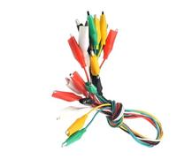 TFAOYS 10PCS Alligators Clip Connectors Wire 50cm Length Color Coded Insulation PVC and Metal Texture for Circuitry Experiments Multicolor Alligators Clip Cables