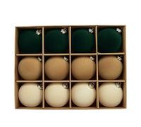 TFAOYS 12pcs Delicate Christmas Sphere Ornament Decorative Flocking Christmas Sphere Charm for a Warm Holiday Atmospheres Safe for Kids