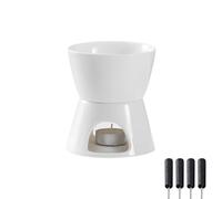 TFAOYS 300ml / 400ml Compact Ceramic Chocolate Fondue Pots with 4 Stainless Steels Forks Great for Home Use Wedding Fondue Set