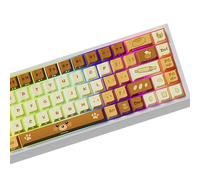 TFAOYS Bread Bear Themed PBTs Keycaps 74Key for Mechanical Keyboards with Side Print Dye Sublimation Compatible Various Models PBTs Keycaps