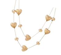 TFAOYS Cats Eye Effect Crystals Double Heart Vintage Necklace Elegant for Evening Event and Romance Dates Adjustable Necklace