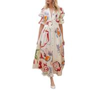 TFAOYS Clothing Printed Long Swimsuit Dress Cover Up New Open Front High Split Beach Cardigan Swimwears Beach Dresses for Women Swimsuit Ups Swimwear Dress