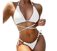 TFAOYS Color Split Swimsuit Brazilian Comfortable for Fashion Strappy Swimsuit Beachwear Gather Split Women Beachwear Set Swimwear Two Piece Sets Two Piece Set Bathing Suits