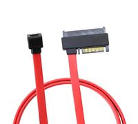 TFAOYS Computer Case Data Cable L Shaped SFF-8482 to 7P Female Port 0.5m / 19.68in for Clean Internal Drive Bay Cable Routing Use and Organized Storage Bay Management