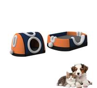 TFAOYS Convertible Shelter with Removable Warm Pillow, Reversible Mat & Fabric, Base Year-Round Use Double Manner Pet Mat Winter Season