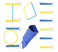 TFAOYS Dog Quickness Training Set Modifiable Obstacle Collapsing Tunnel Permanent Polyster Cotton Shafts Transportable Obstacle Course Componentized Dog Quickness Equipment for Backyard